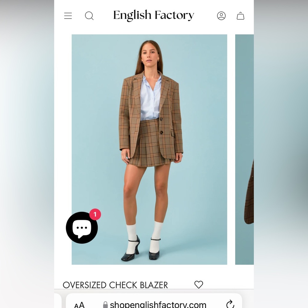 English Factory Matching Blazer and Skort Set